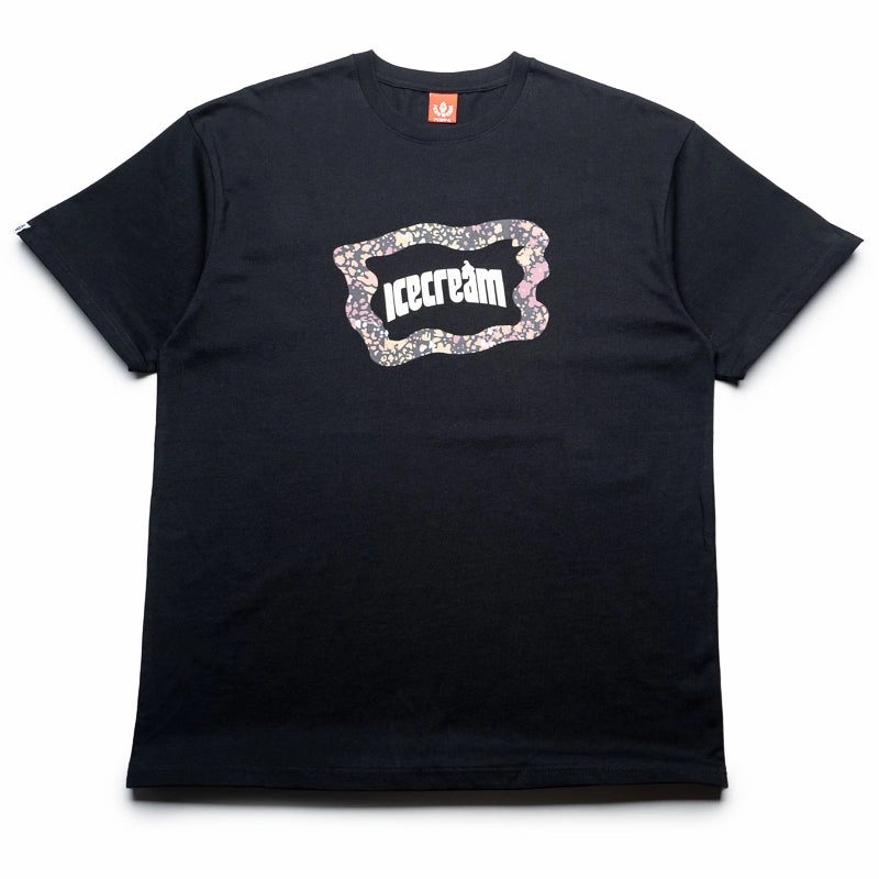 WrinkleResistant Finish Summer Glow Ice Cream Flag Tee - Black