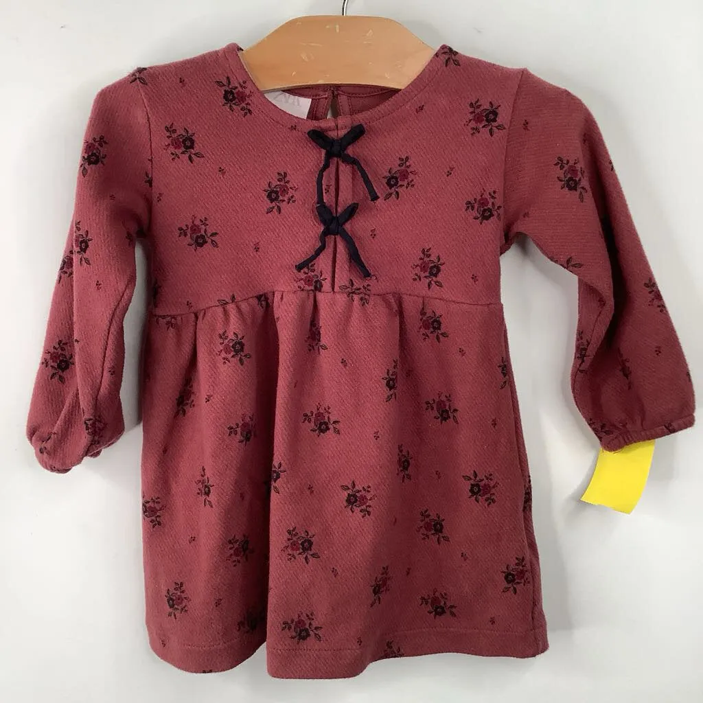 Size 18m: Zara Red Floral Pint Long Sleeve Dress Plus - size