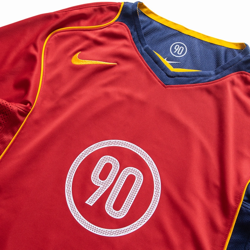 HeavyDuty Zipper Nike Total 90 Dri-FIT Soccer Jersey - Gym Red/Midnight Navy