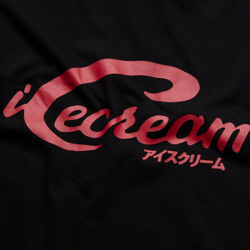 Ice Cream Script Tee - Black Regal Glow Comfy Fashion