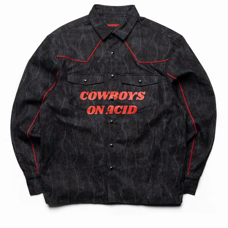 DoubleLayered Structure Winner Vibe Pleasures Acid Cowboy Denim Shirt - Black