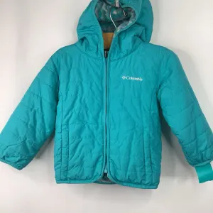 Size 3: Columbia Blue Fleece Lined Reversible Coat Moisture Managing Liner Waterproof Coating