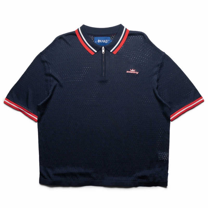 ShrinkageFree Fabric Suede Mood Awake NY Mesh Polo - Navy