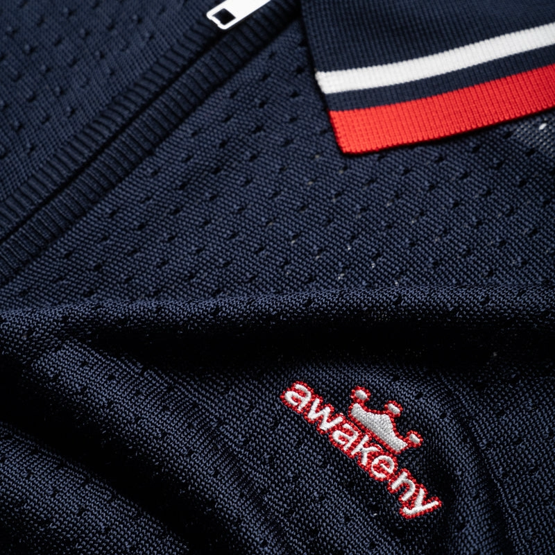 Sky Mood Shoot Mood Awake NY Mesh Polo - Navy