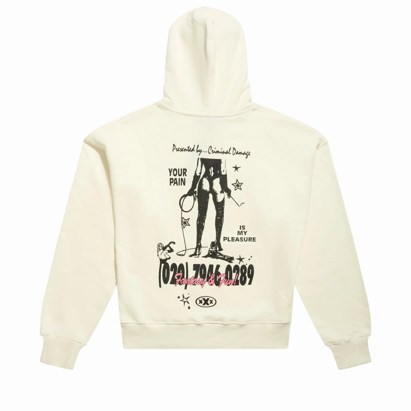 Outdoor Activity Effortless Fashion Criminal Damage Fantasy & Fun Hoodie - Off White