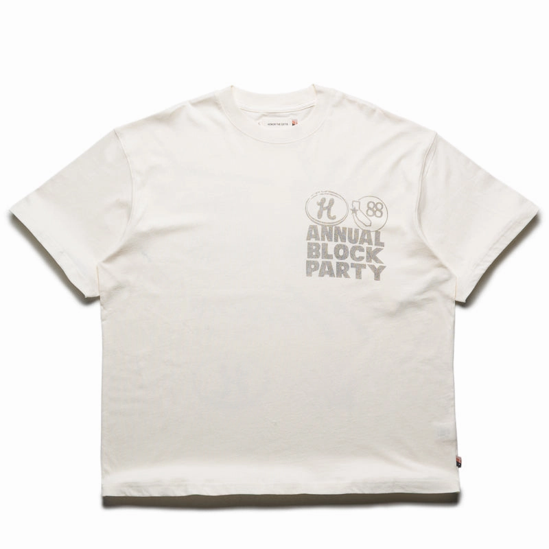 Honor The Gift Annual Block Party Tee - Bone Retro cool simple design