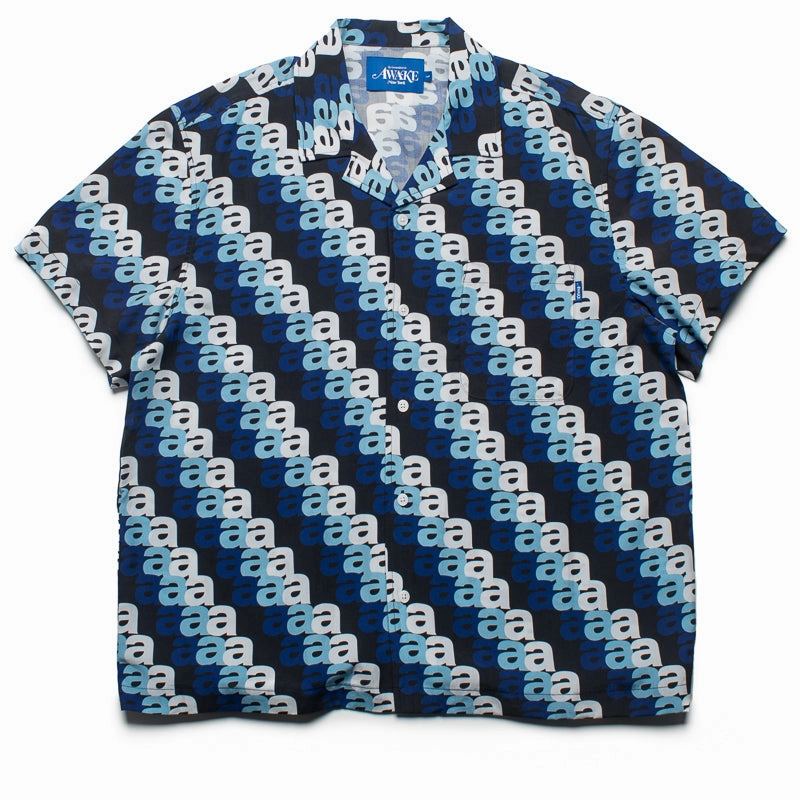 Awake NY Triple 'A' Print Camp Shirt - Blue/Multi Light Flow