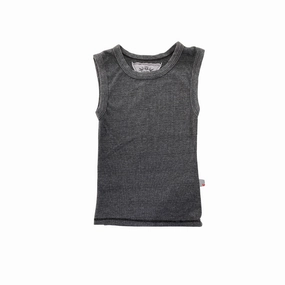 World Tone Ribbed Tank Top- Grey/Black