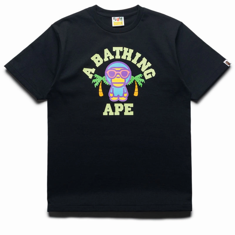 A Bathing Ape Colors Milo College Summer Tee - Black QuickDry Construction Day Glow