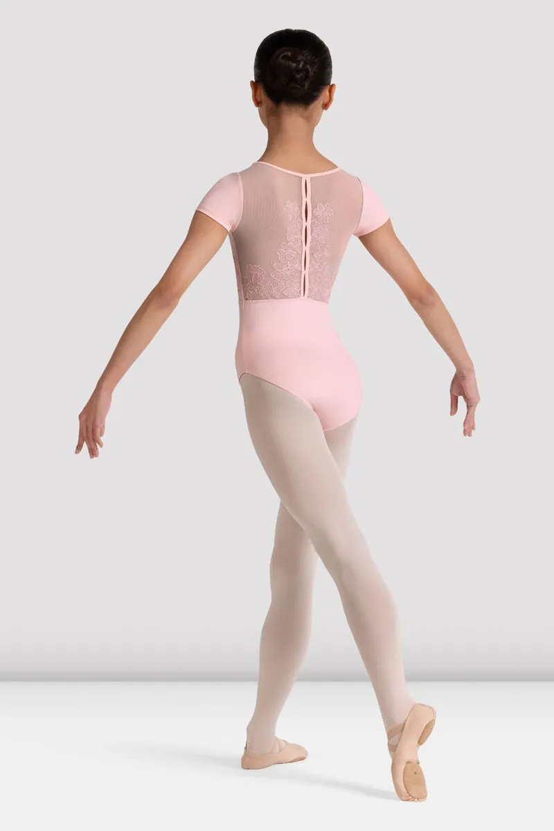 Girls Mei Floral Cap Sleeve Leotard QuickAccess Pocket Hypoallergenic Inner Lining