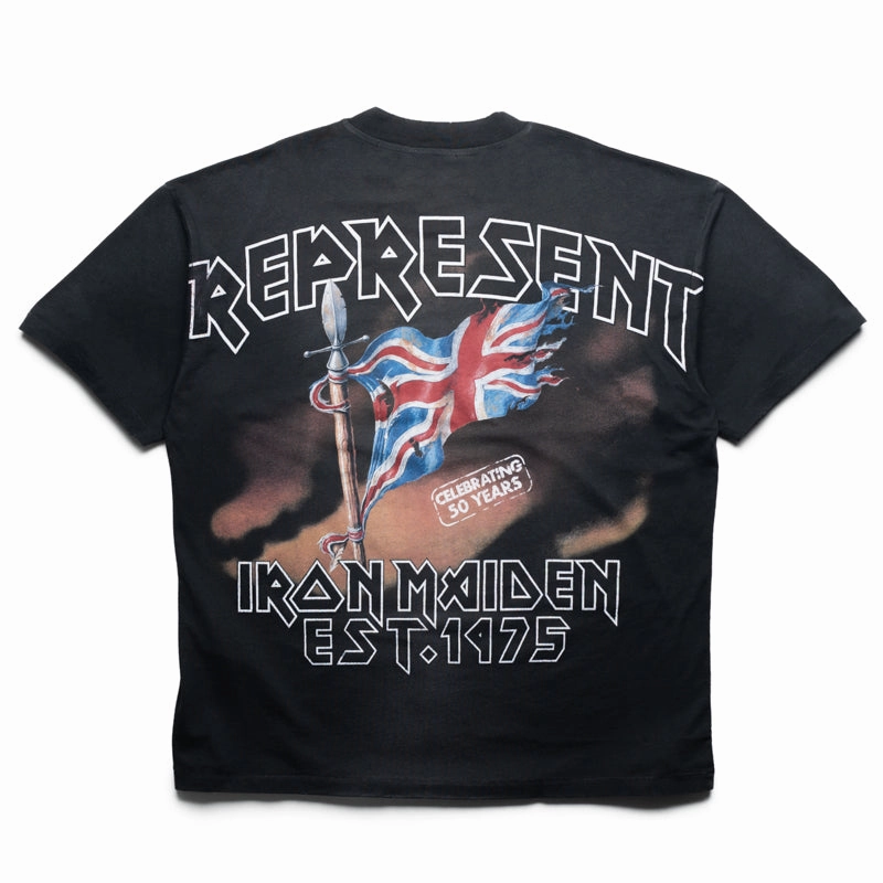 Iron Maiden x Represent Steed Tee - Stained Black Jump Core