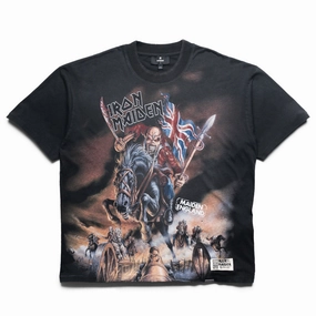 Iron Maiden x Represent Steed Tee - Stained Black Hope Fit Cozy Style