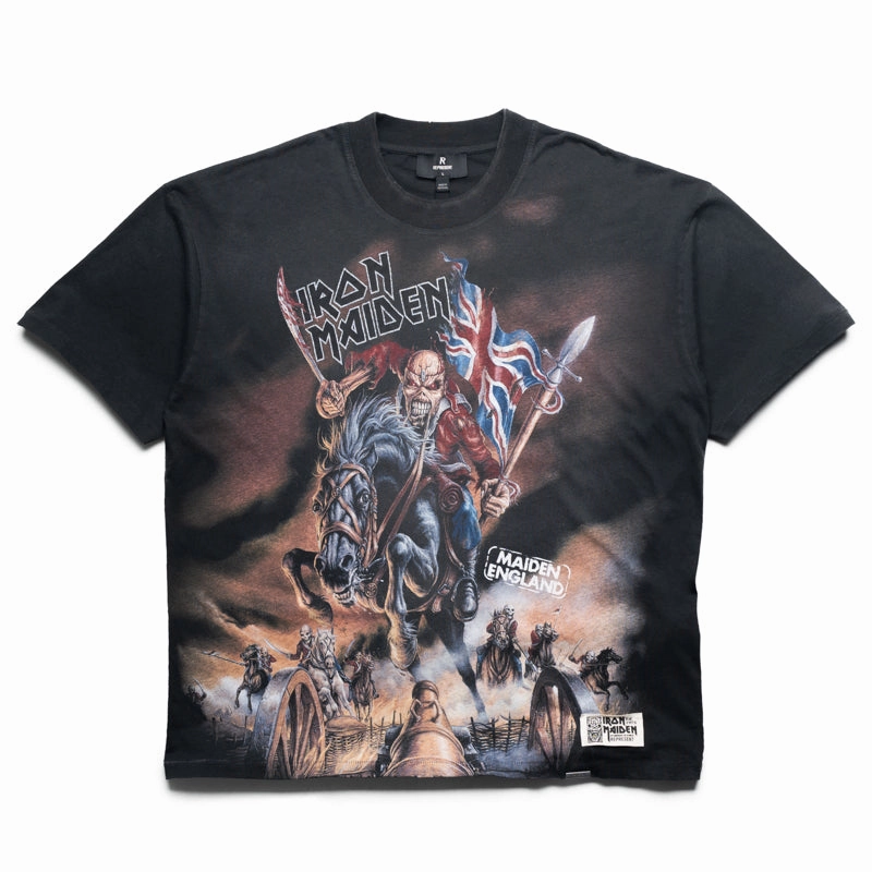 Iron Maiden x Represent Steed Tee - Stained Black Hope Fit Cozy Style