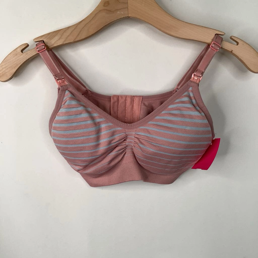 Maternity Skirt All Season Size S: Motherhood Pink/White Striped Nursing Bra