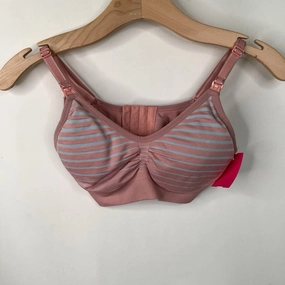 Maternity Skirt All Season Size S: Motherhood Pink/White Striped Nursing Bra