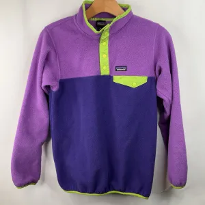 Size 14: Patagonia Purple Green Detail Fleece Coat Crisp Layer