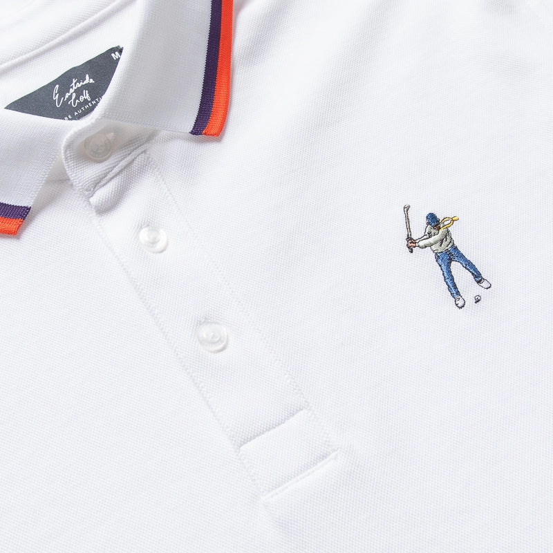 Eastside Golf Versa Pique Polo - Bright White Vegan Mood