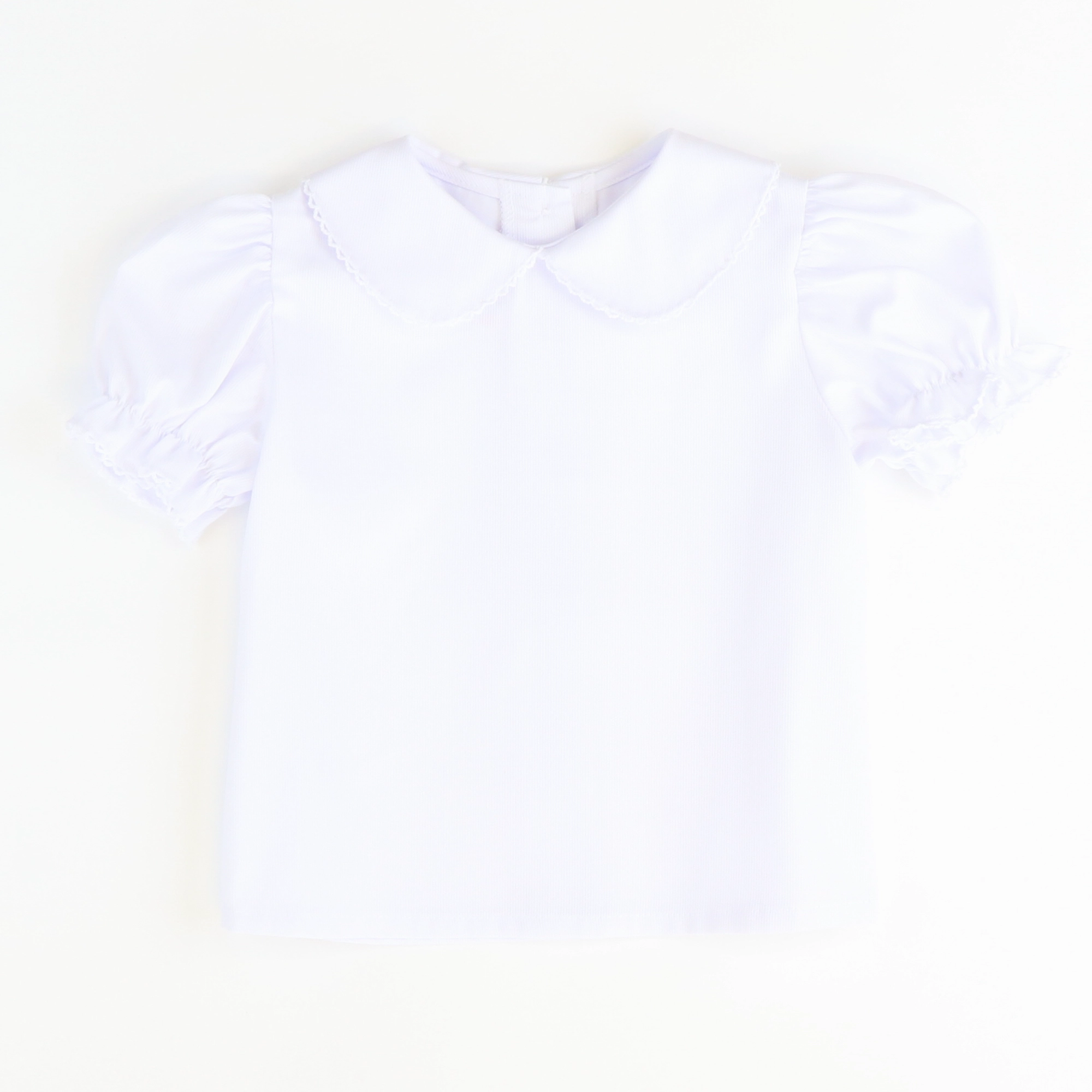 Opaque Core Girls White Knit Peter Pan Blouse - S/S