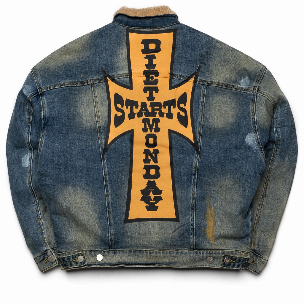 Comfortable fit Diet Starts Monday Denim Sherpa Trucker Jacket - Indigo