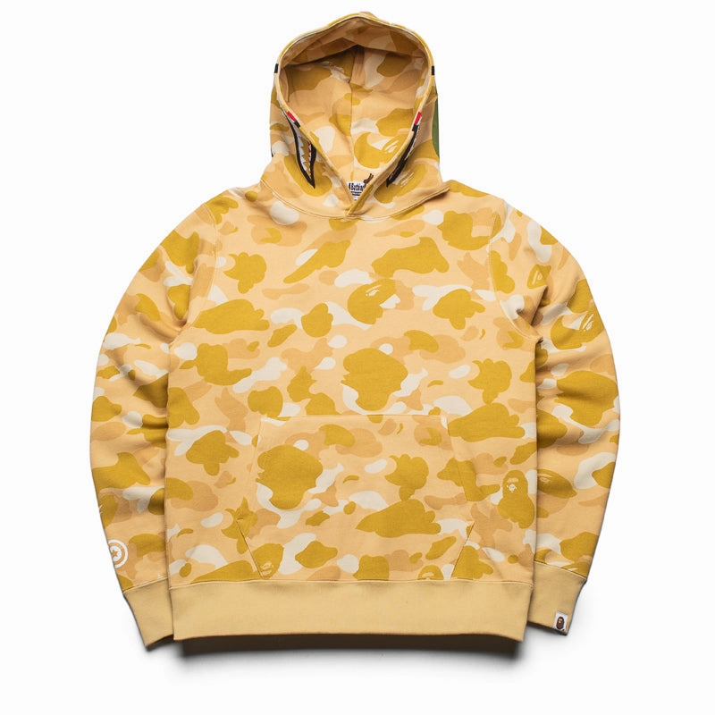 A Bathing Ape Color Camo Shark Pullover Hoodie - Yellow Lift Mode SlipResistantWaistband
