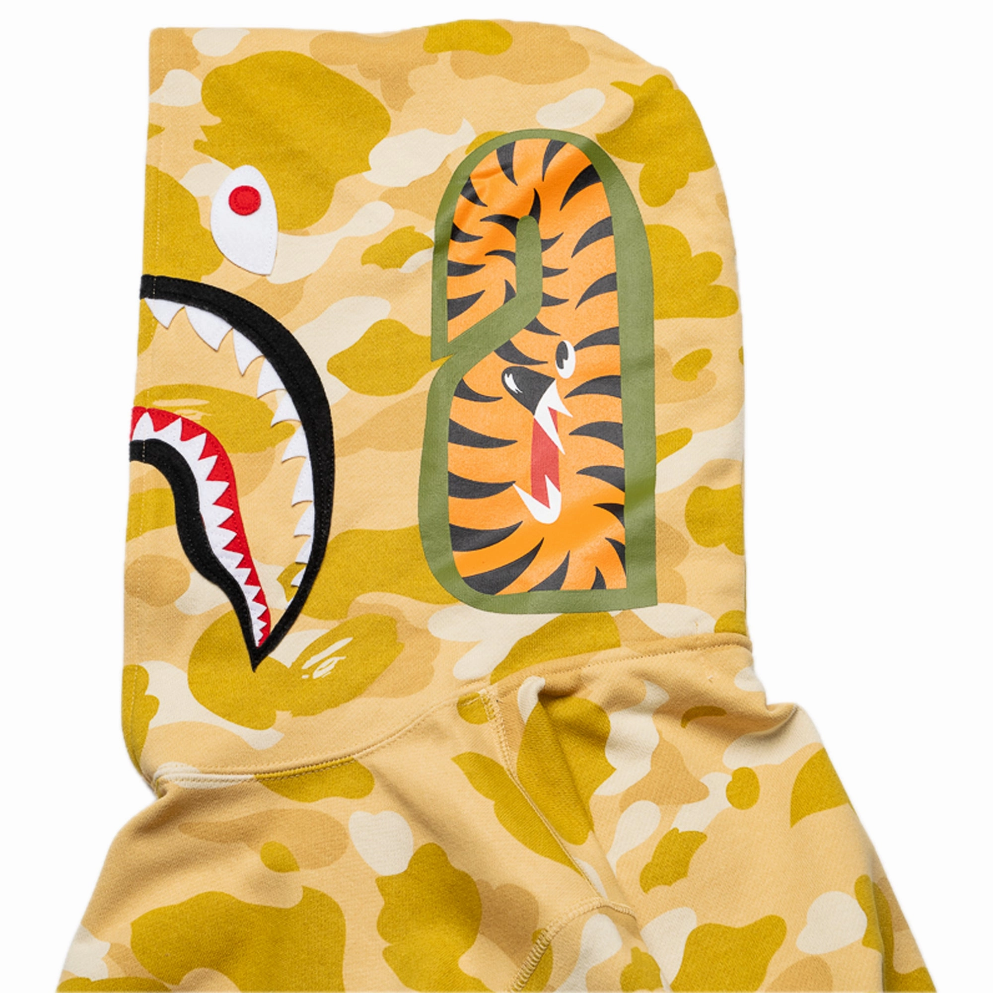 Athletic Hoodie A Bathing Ape Color Camo Shark Pullover Hoodie - Yellow