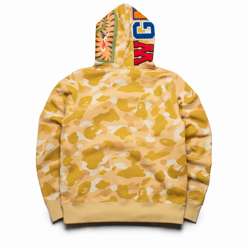 A Bathing Ape Color Camo Shark Pullover Hoodie - Yellow Cozy Wrap
