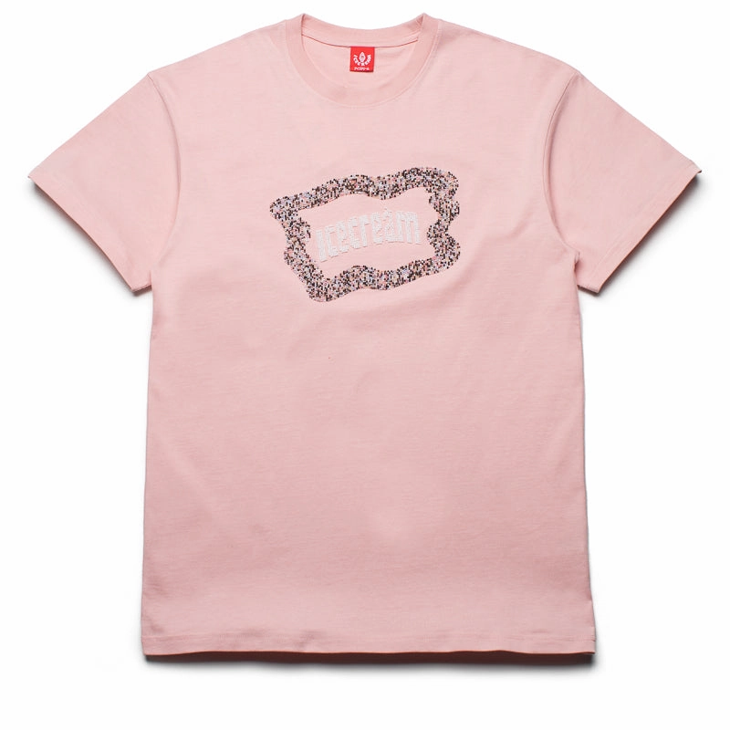 Comfort Fit Ice Cream Flag Tee - Silver Pink