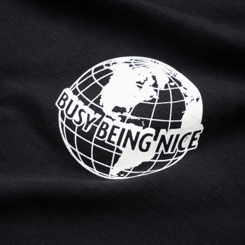QuickEvaporation GentleWaistband Politics Busy Being Nice Worldwide Tee - Black