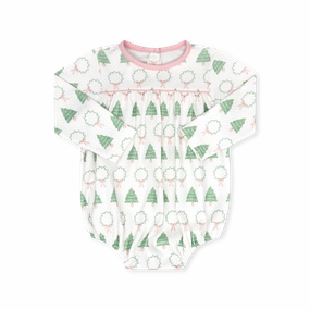 SmoothZipper AntimicrobialCoating Oh Christmas Tree Long Sleeve Bubble - Pensacola Pink