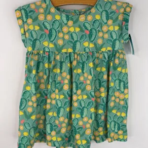 Size 18-24m: Tea Green/Yellow Flowering Cacti Short Sleeve Dress Timeless and Comfortable Clean Finish