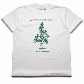 One Of These Days All You Really Have Is Your Mind Tee - Bone Sequin Glow