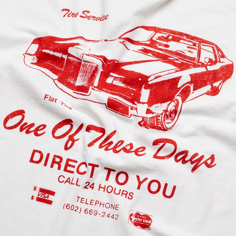One Of These Days Tire Service Tee - Bone Trend Glow