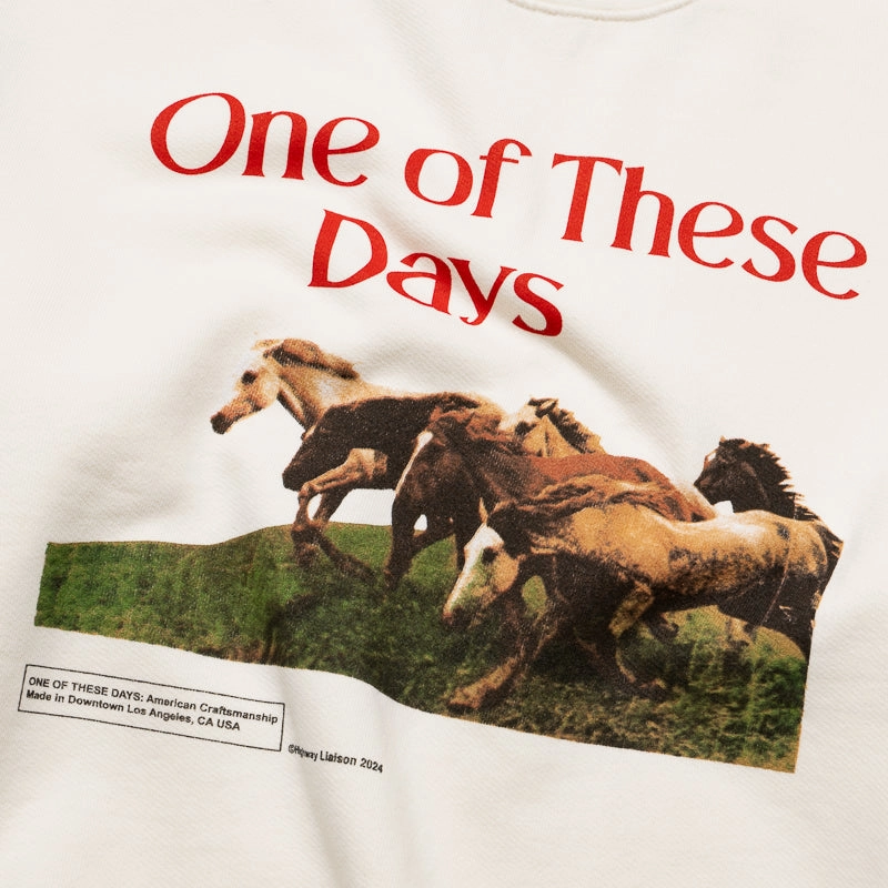 QuickRelease Closures One Of These Days Wild Horses Crewneck - Bone