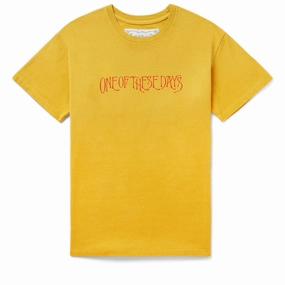 Smart Casual One Of These Days Wreath Of Roses Tee - Mustard