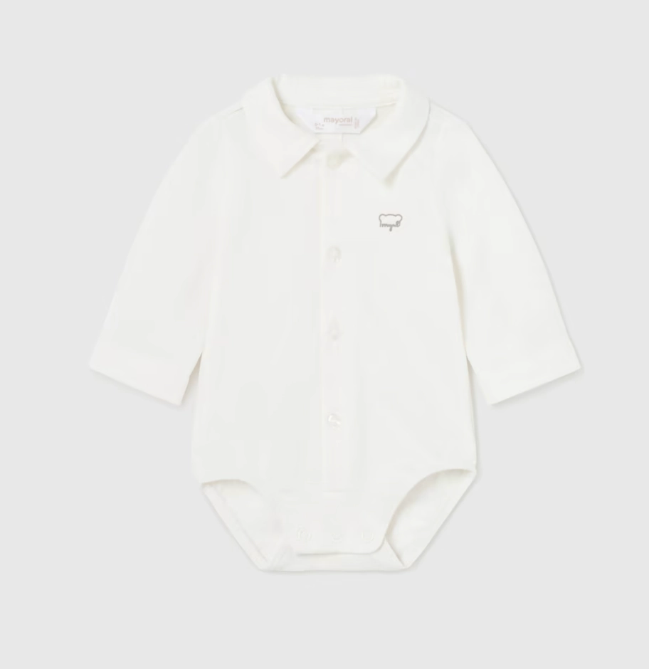 One-Piece Button Up Bodysuit - White EcoConscious Production Sprint Fit