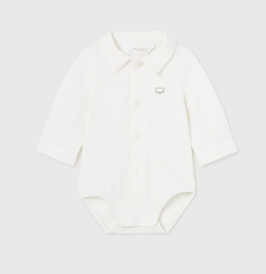 One-Piece Button Up Bodysuit - White Universal Clasp Mechanism