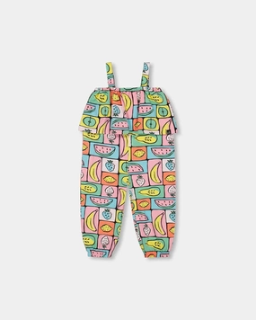 Fire Core Organic Cotton Jersey Jumpsuit Printed Fruits Square