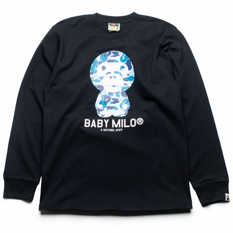 A Bathing Ape ABC Camo Baby Milo L/S Tee - Black/Blue Trendy Fashion