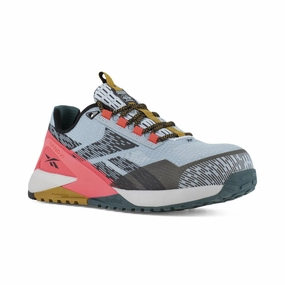 Reebok Nano X1 Adventure Athletic Work Shoe Women's Composite Toe Rb382 In Slate Blue And Salmon Heavy Use Shoes