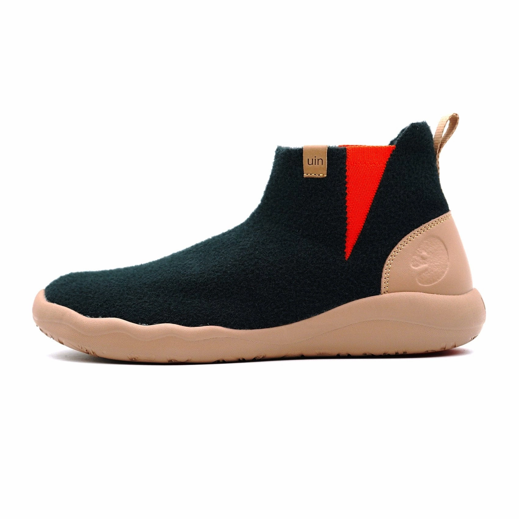 Black Knitted Wool Granada Men High Quality Leather