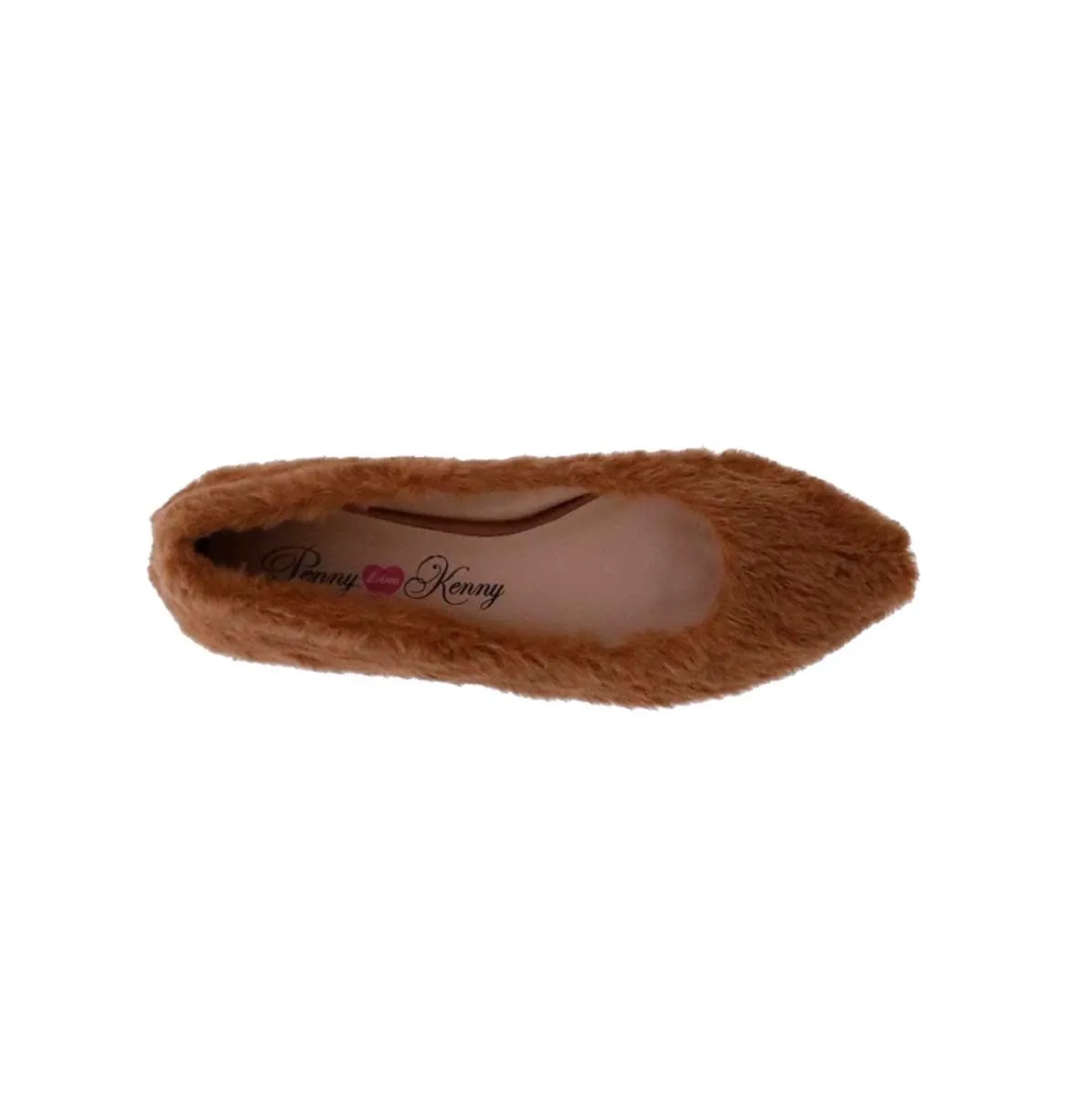 Comfort Cushion Penny Loves Kenny Aaron F Women Flat Slip-on In Tan Faux Fur