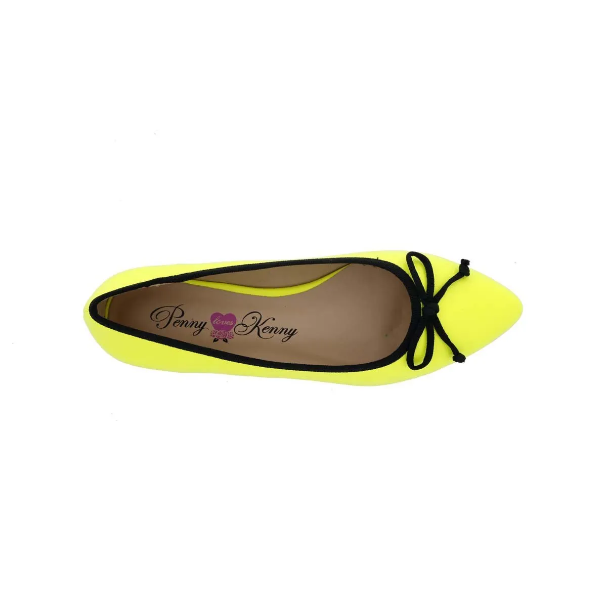Flexible Support Clear Pace Penny Loves Kenny Attack Women Flats Slip-on Shoe In Yellow Neon Synthetic