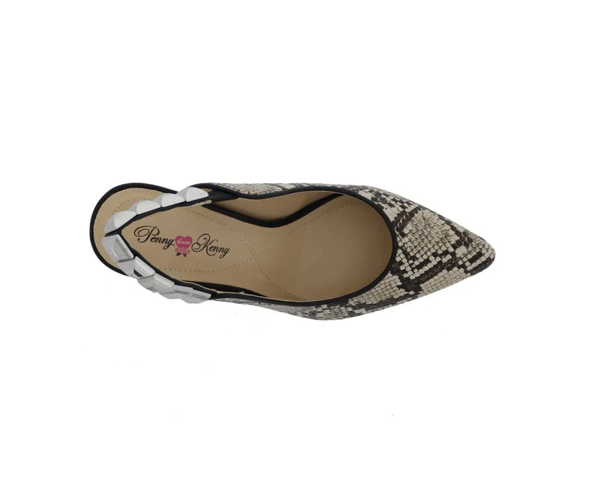City Function Light Weight Penny Loves Kenny Aught Women Slip-on Shoes In Natural Faux Snake