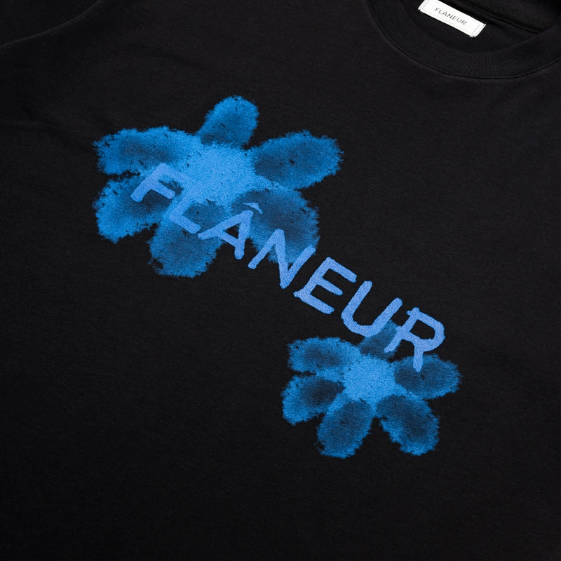 Flaneur Floral Watercolor Tee - Black Breathable Wearable