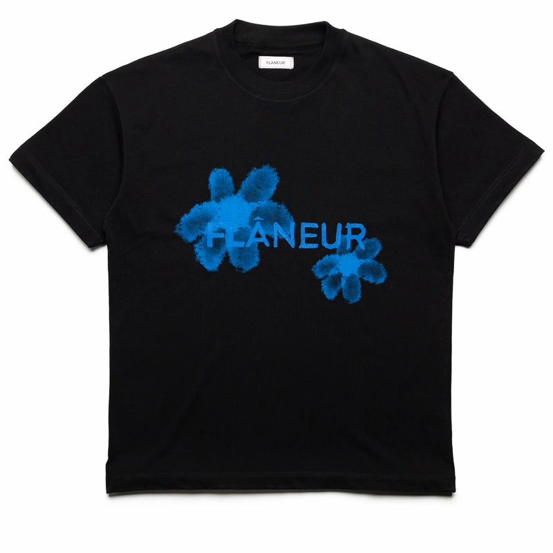 Chic And Comfortable Trendy Comfort Fit Flaneur Floral Watercolor Tee - Black