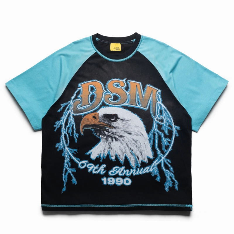 FourWay Stretch Diet Starts Monday DSM Eagle Raglan Tee - Black/Blue
