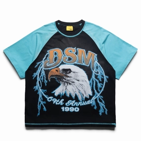 Diet Starts Monday DSM Eagle Raglan Tee - Black/Blue Crown Fit Spark Glow