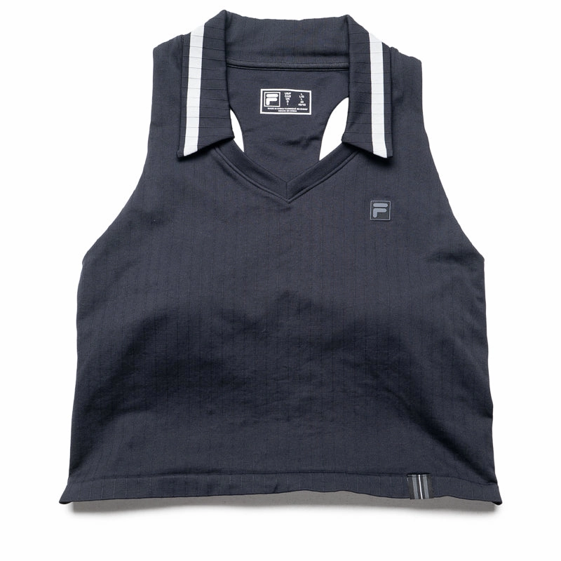 Women's FILA Challenger Seamless Polo Tank - Black/Gardenia Peace Glow