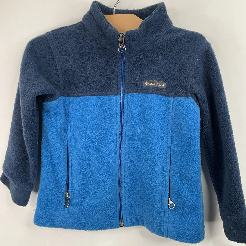 Flatlock Seam Construction Everyday apparel Size 3: Columbia Two Tone Blue Fleece Coat