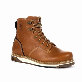 Urban Explorer Georgia Boot Amp Lt Wedge Men's Work Boots Gb00347 In Brown